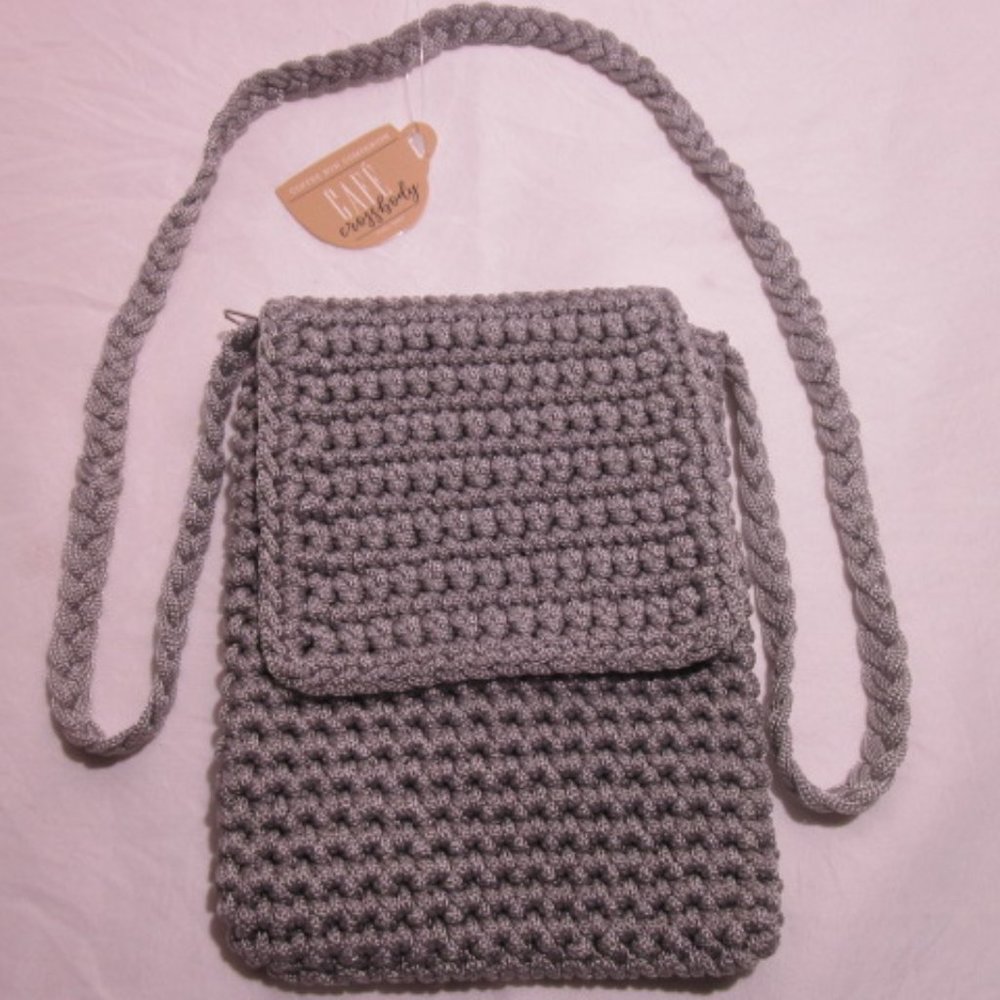 Coffee Run Companion crochet crossbody in Earl Grey
